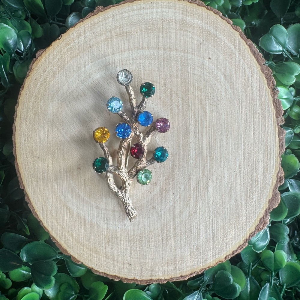 Multicolor Gemstone Brooch